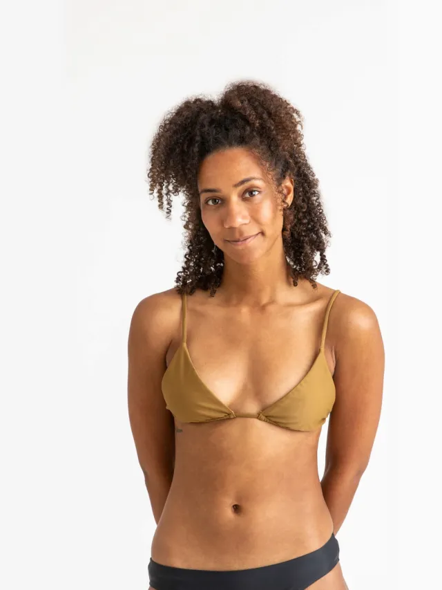 MATONA dames vegan Bikinitop Triangle Mosgroen Lichtbruin