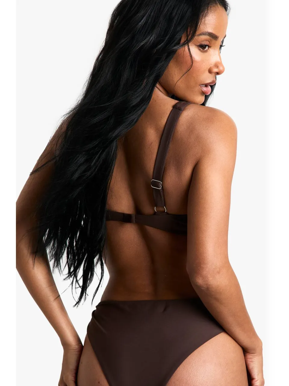 boohoo Dames Swimwear Essentials Scoop Bikini Top chocoladebruin, foto 2