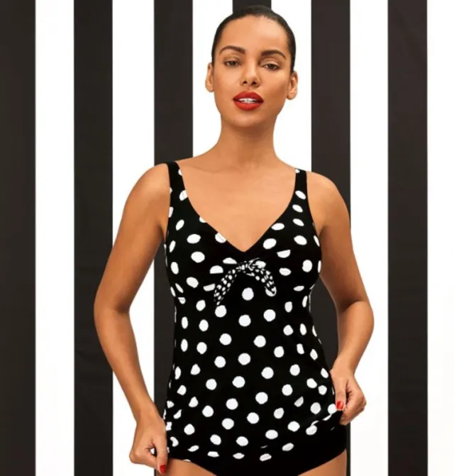 Rosa Faia Summer Dot Alina Tankini Zwart Zwart-Wit