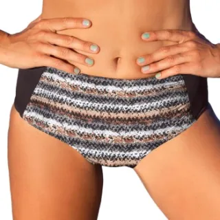 Wiki Puerto Rico Swim Midi Shape bikinislip grijs gestreept Versch.kleure/Patroon,Bruin