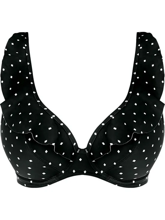 Freya Jewel Maat 65E cove high apex bikini top (EU) zwart wit
