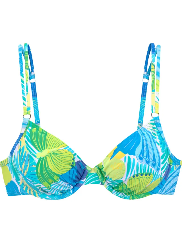 Beugelbikinitop blauw groen, foto 2