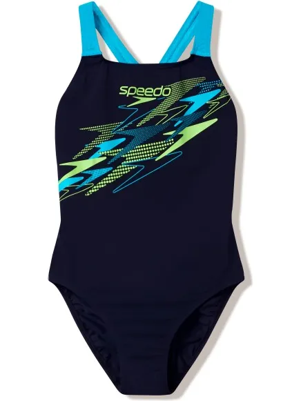 Speedo Medley Logo Medalist badpak marineblauw Zwart/turquoise