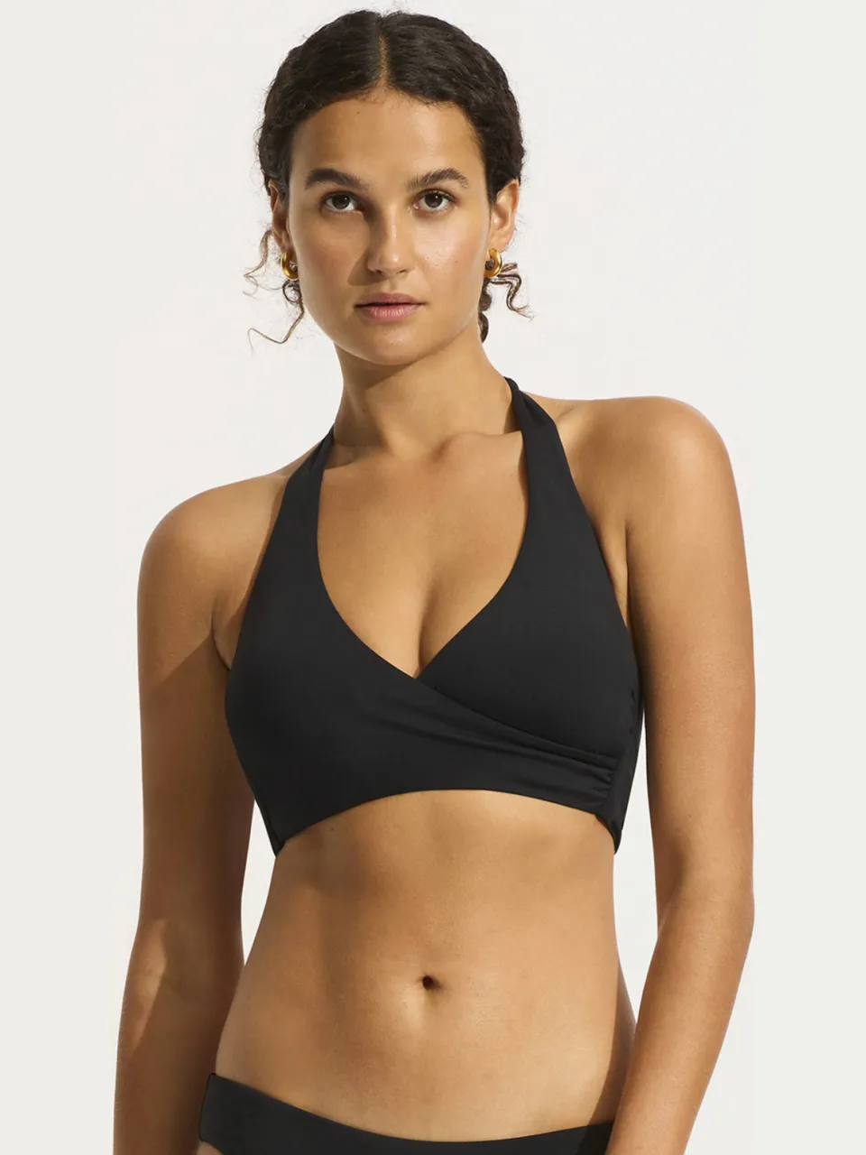 Seafolly voorgevormde halter bikinitop zwart, foto 6
