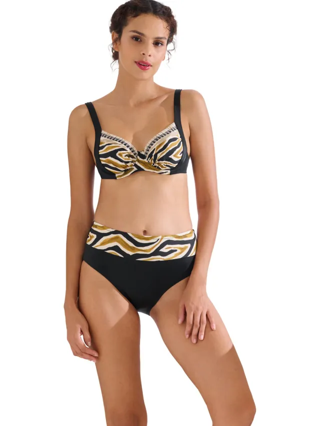 Lisca Tanzania bikinitop met beugels blauw Zwart