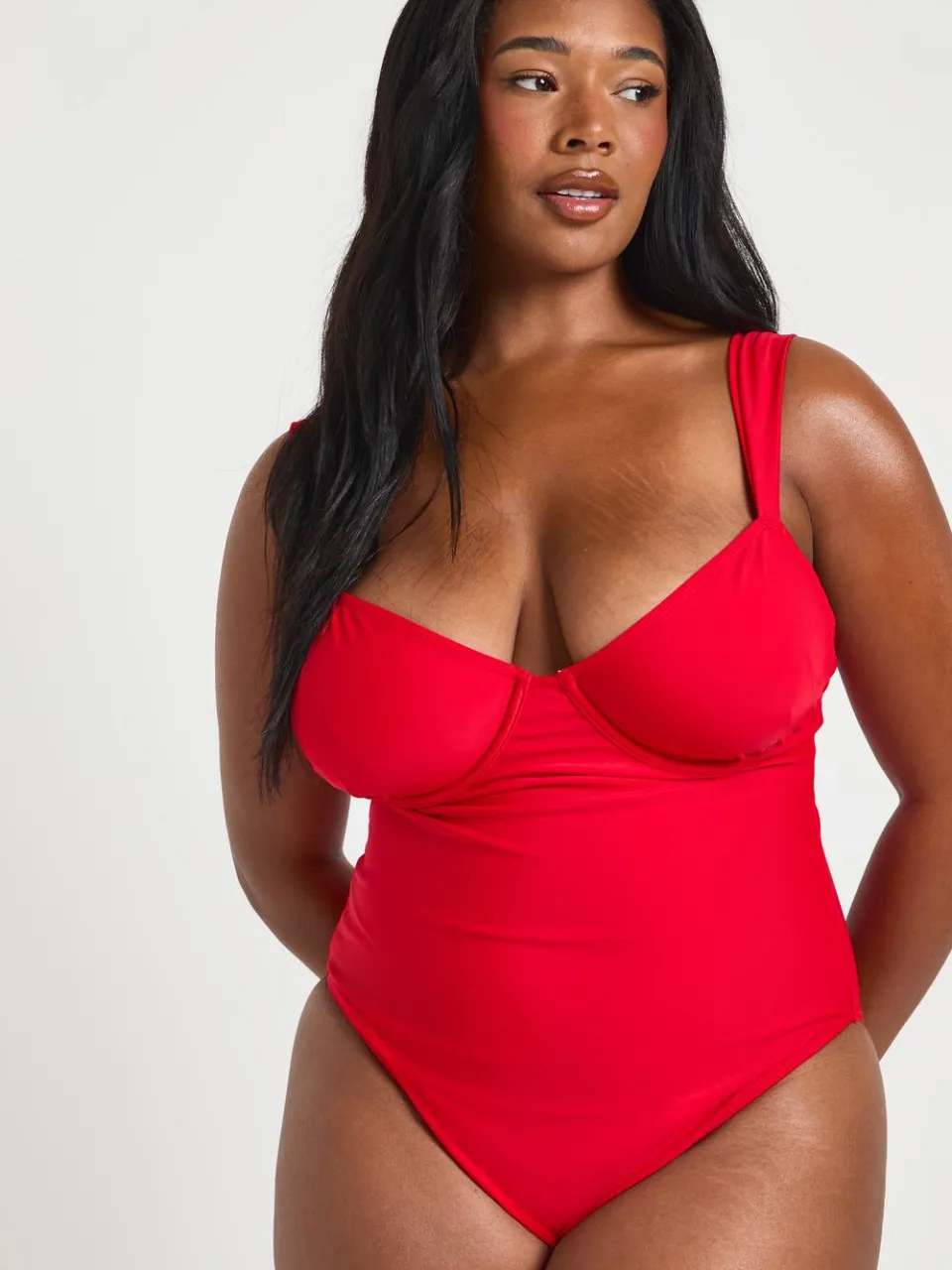 boohoo Dames Plus Balkonny Bh Badpak rood, foto 3