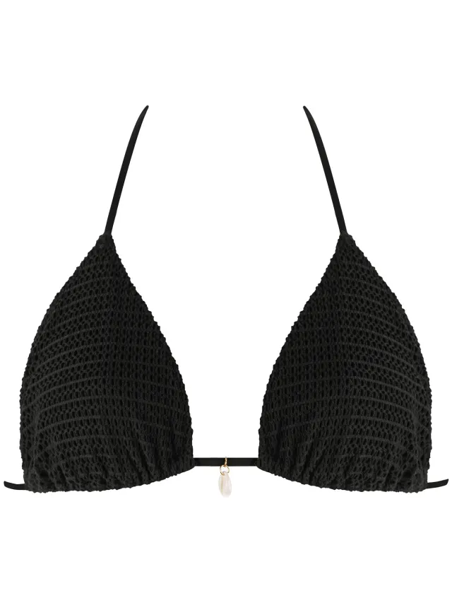 Lisca Calvi rugloze driehoekige bikinitop zwart