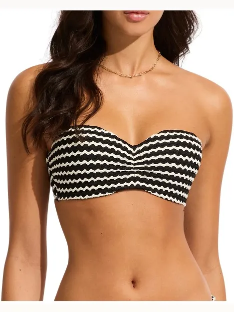 Seafolly Women's Mesh Effect Bustier Bandeau - Bikinitop, oranje