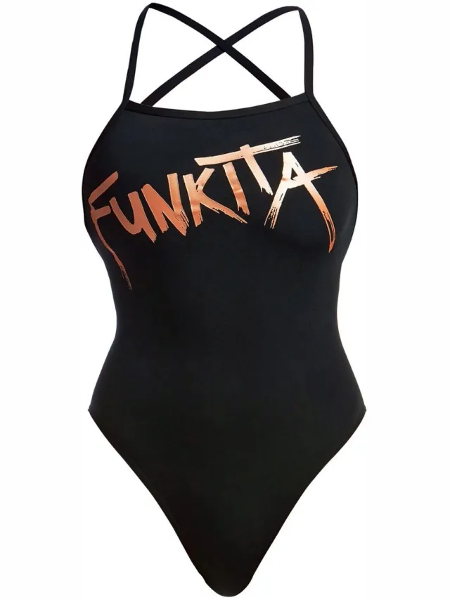Funkita Stapped In Zwemkleding Zwart AUS 16 Vrouw Bronzed