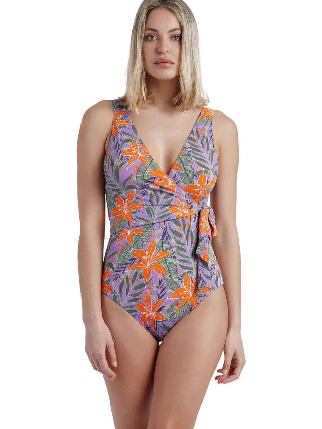 Admas Jungle Mauve eendelig badpak paars Violet