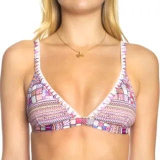 Sunseeker Criss Cross Fixed Triangle Top Roze,Versch.kleure/Patroon