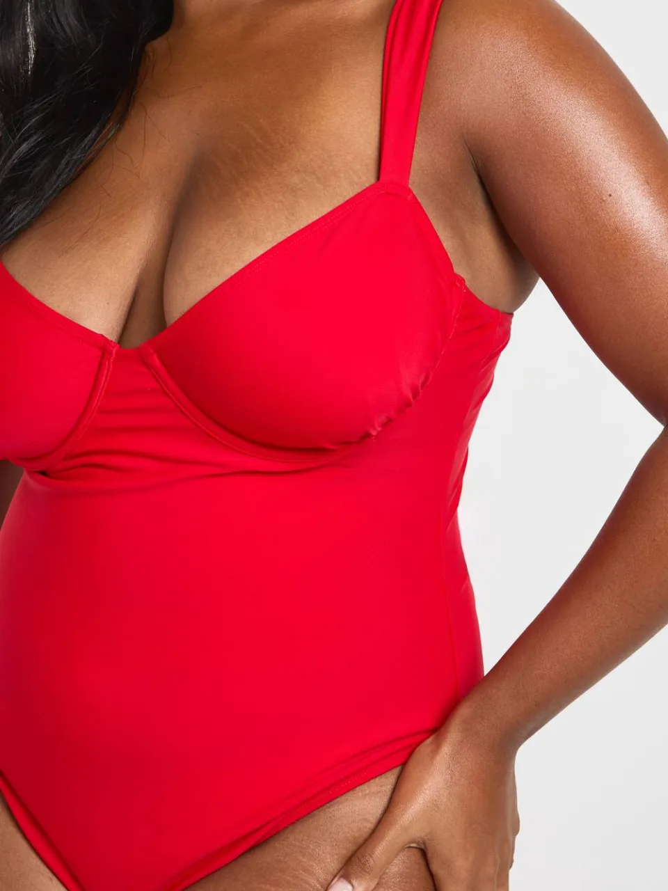 boohoo Dames Plus Balkonny Bh Badpak rood, foto 4