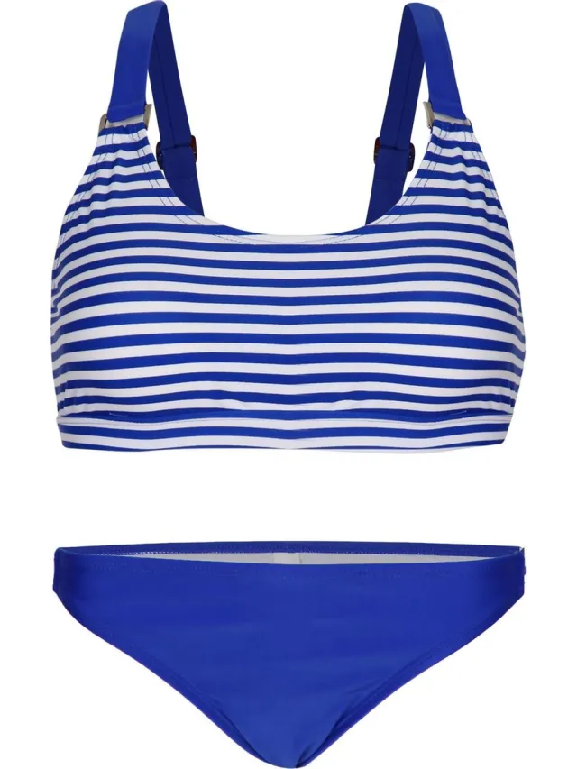 La V Bikini classic style - Blauw strepen 128-134