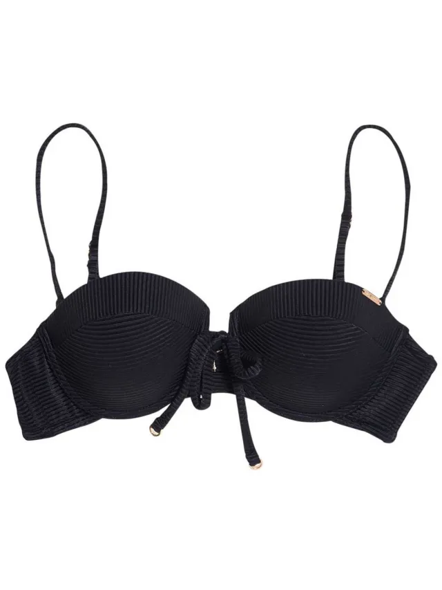 Superdry Alice Textured Cupped Bikinitop Zwart XS Vrouw Black