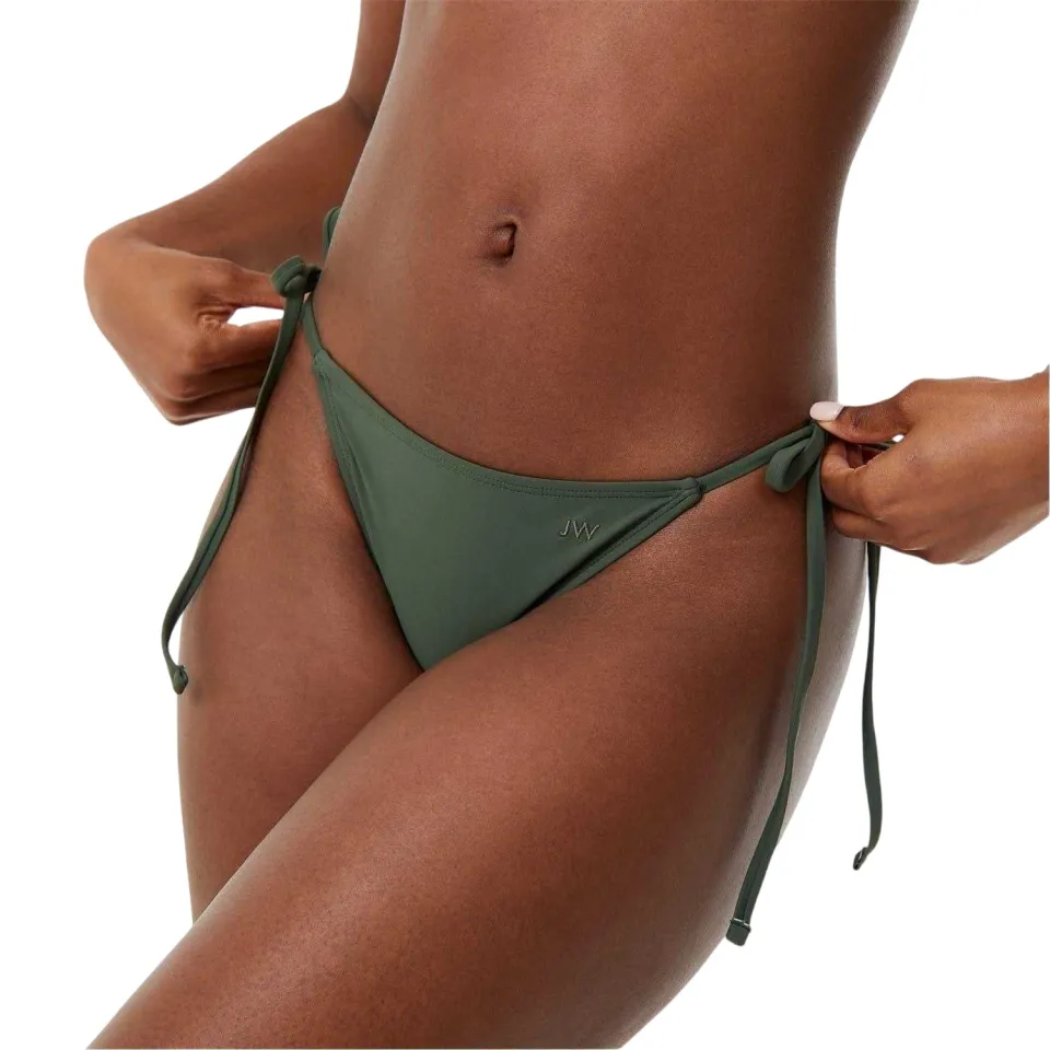 Jack Wills Triangle-bikini-broekjes voor dames met strikjes aan de zijkant (Kaki Groen), foto 2