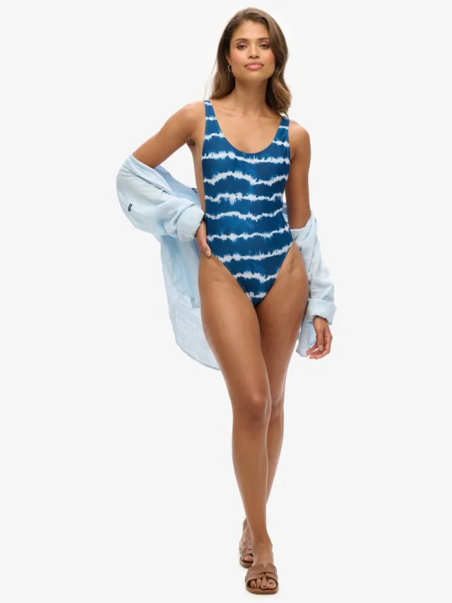 Superdry Tie-dye badpak - Dames - Badpakken Tie Dye Navy
