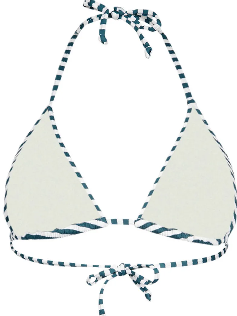 Brunotti Novalee voorgevormde triangel bikinitop groen/wit, foto 3