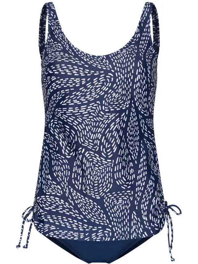 Pastunette Tankini - Oceanic Flow - Blauw/Wit - Geschikt voor prothese(s)
