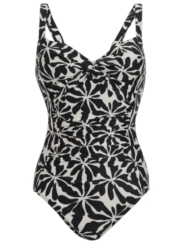 Regatta Dames/Dames Sakari Abstract Floral Tummy Control One Piece Zwempak (Beige)