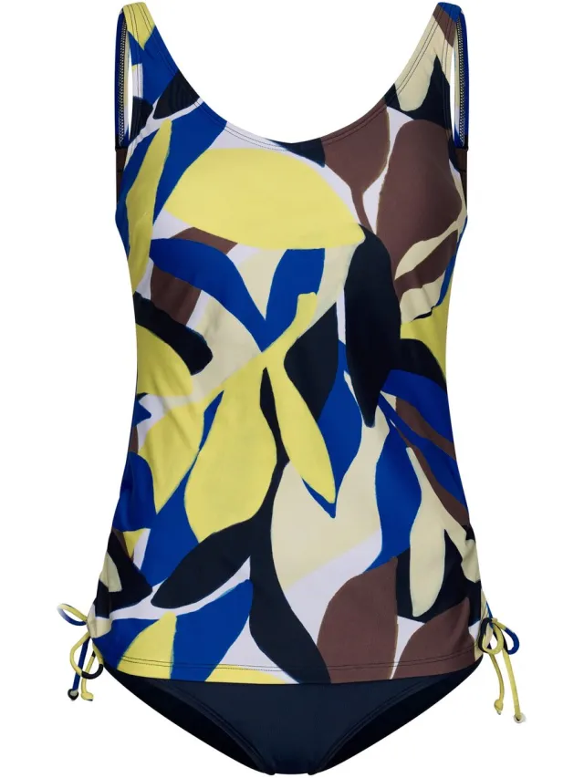 Pastunette Tankini Beach Leaves - Ecru/Blauw/Lime