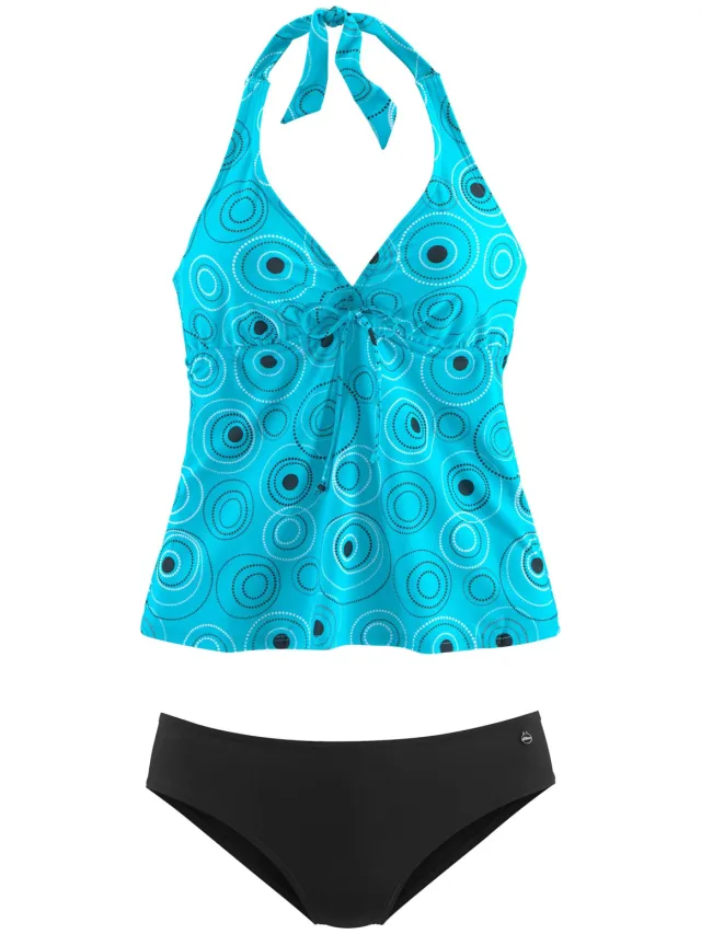 Beugeltankini turquoise geprint