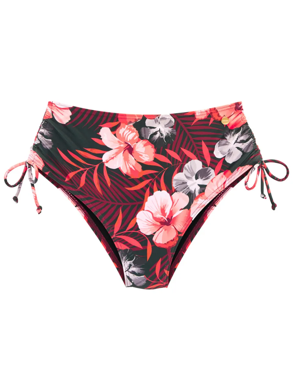 Highwaist bikinibroekje olijf/oranje, foto 2