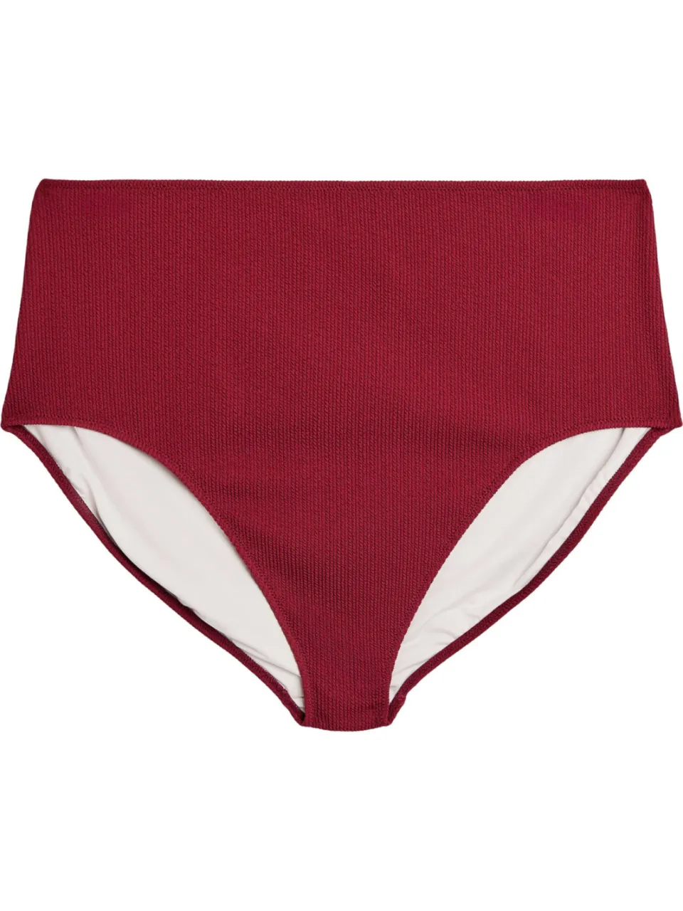 Zizzi high waist bikinibroekje SLINO met ribstructuur donkerrood, foto 2