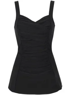 Damella Esther Basic badjurk zwart Zwart,Versch.kleure/Patroon,Wit