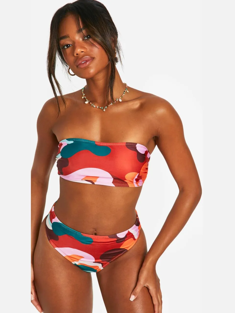 boohoo Dames Mix & Match Abstracte Hoge Taille Bikini Slip multicolor, foto 3
