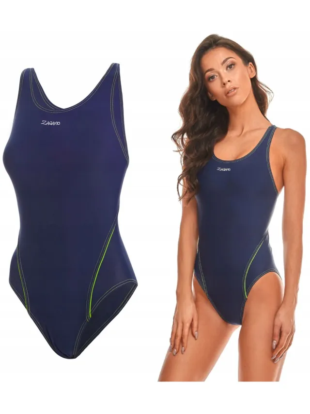 ZAGANO Badpak dames - Sneldrogende - Sport zwempak - Strandpak damen granaat