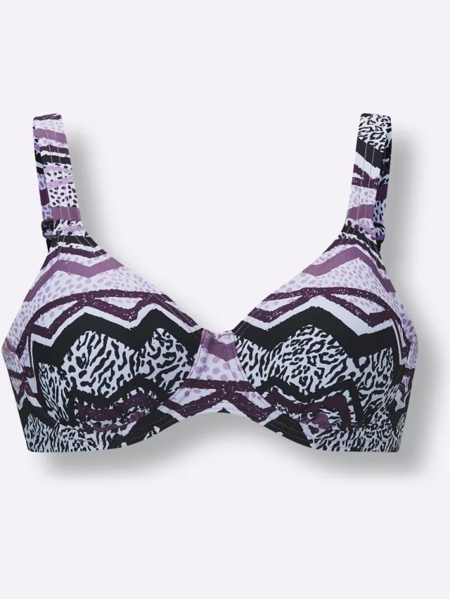 bikinibovenstukje met beugel paars geprint, foto 2