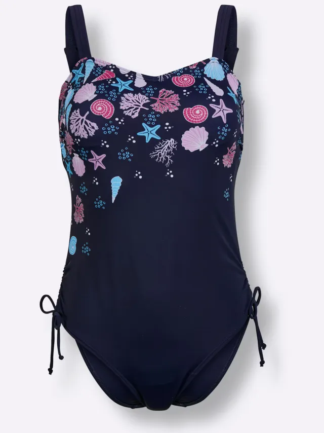 badpak marine met aqua print, foto 2