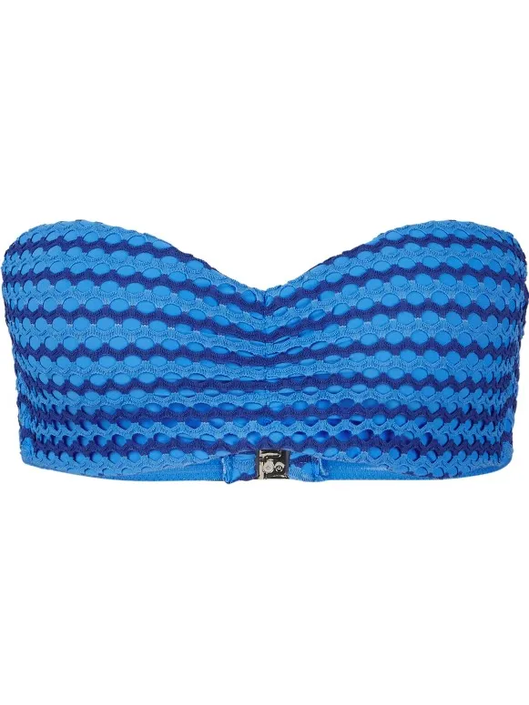 Seafolly Women's Mesh Effect Bustier Bandeau - Bikinitop, blauw