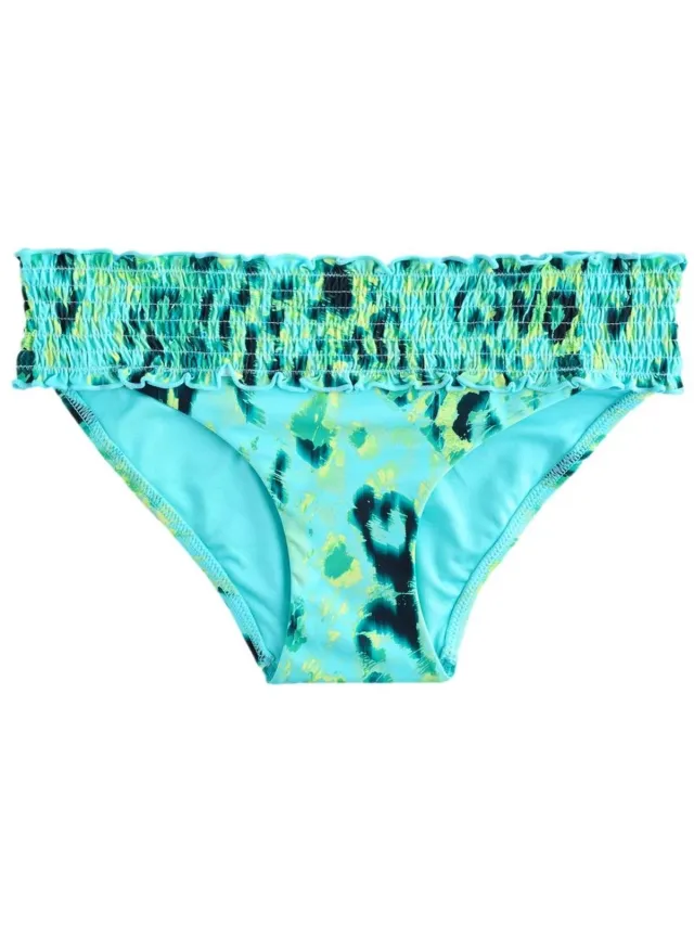Next Dames - Gerimpelde bikinislip met hoge taille - Blauw Aqua Blue