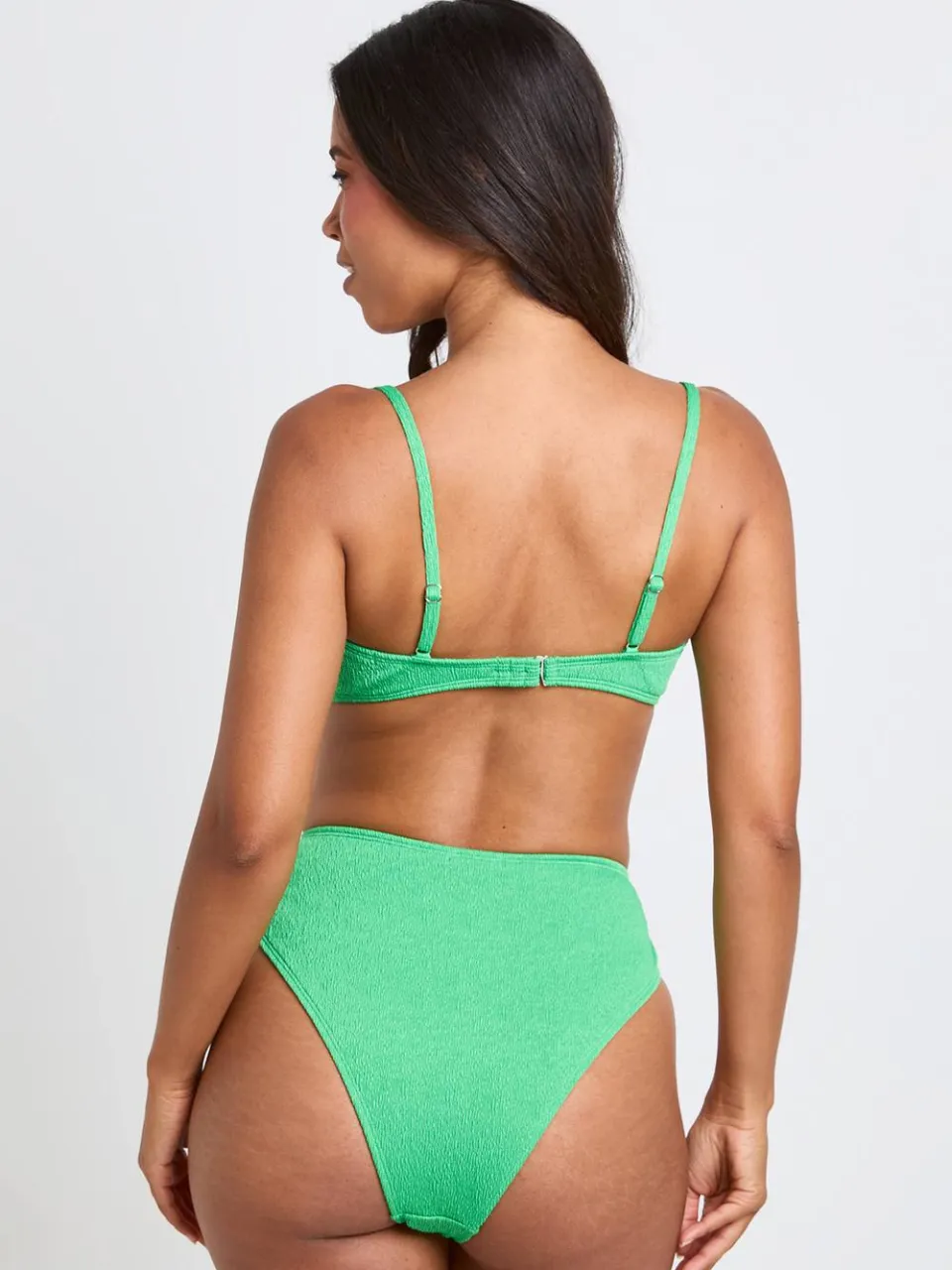 boohoo Dames Bikiniset Met Geplooid Detail groente, foto 2