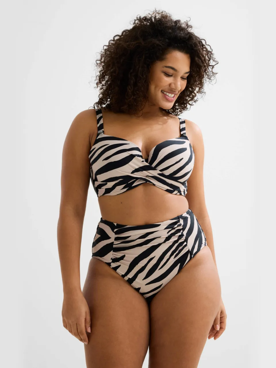 BEACHWAVE Curve voorgevormde beugel bikinitop taupe zwart Taupe/zwart