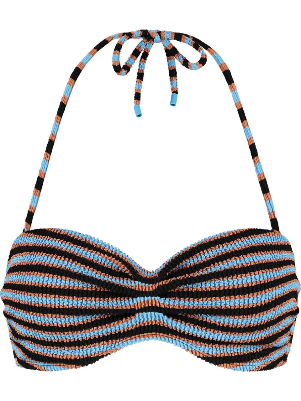 Beachlife bandeau bikinitop blauw bruin, foto 2