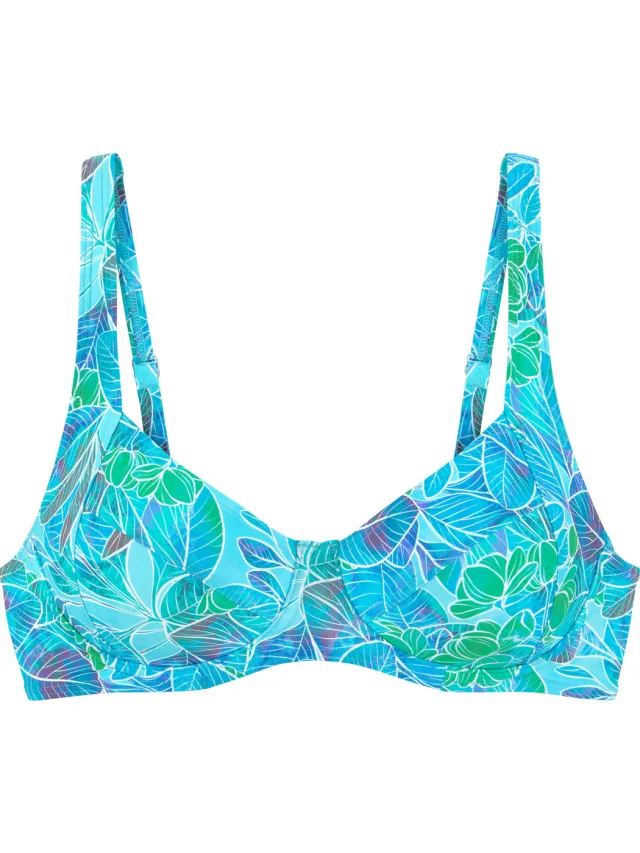 beugelbikinitop turquoise bedrukt, foto 2