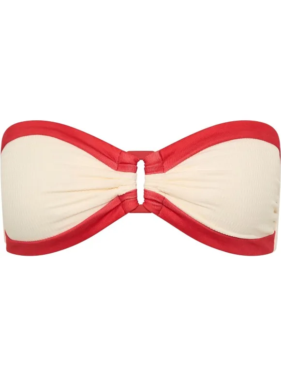 Seafolly Band Wave Trim Front Bandeau - Bikinitop, rood