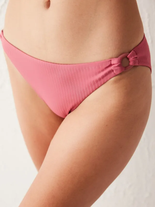 Penti Laaggeprofileerde Geribbelde Hipster Bikini Onderkant Oudroze