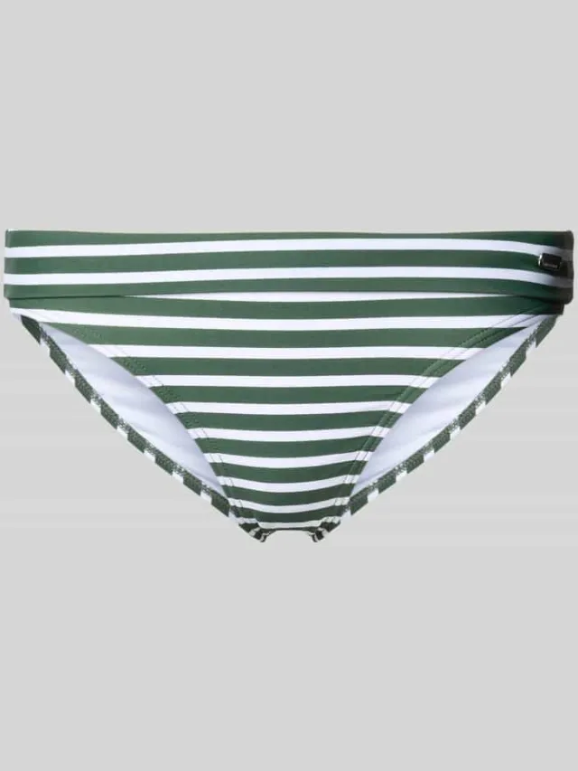 VENICE BEACH Bikinislip met elastische band en labeldetail Olijfgroen