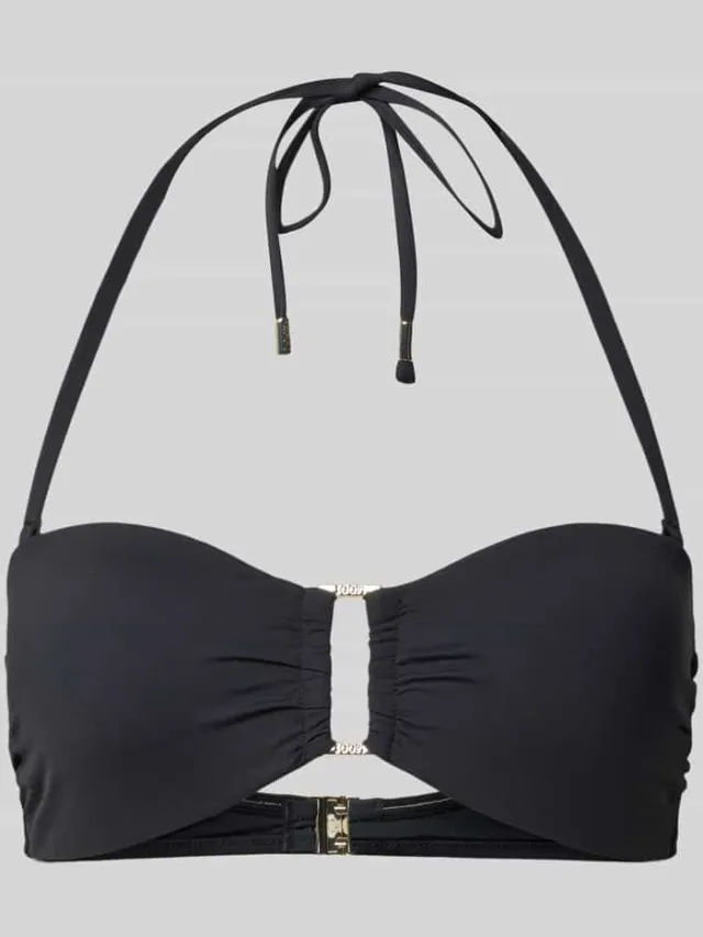 Joop! Bikini-top in bandeauvorm model 'MONOCHROME BEACH' Zwart