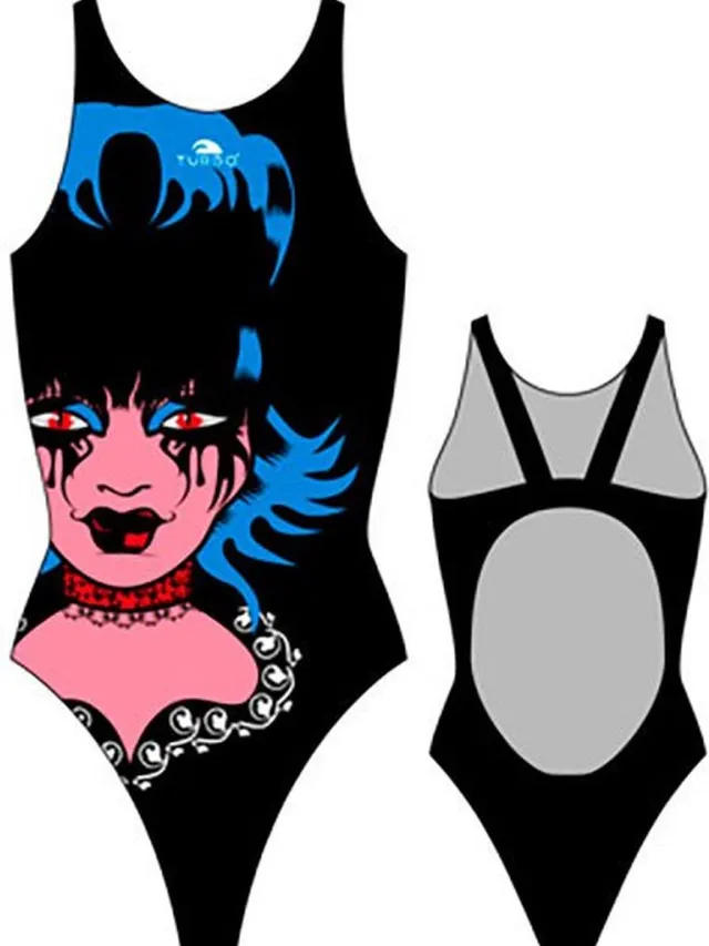 Turbo Gothic Zwemkleding Zwart 5XL Vrouw Black