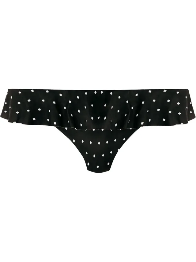 Freya Jewel Cove Italini Ruffle bikinislip Maat L (40) Zwart Wit