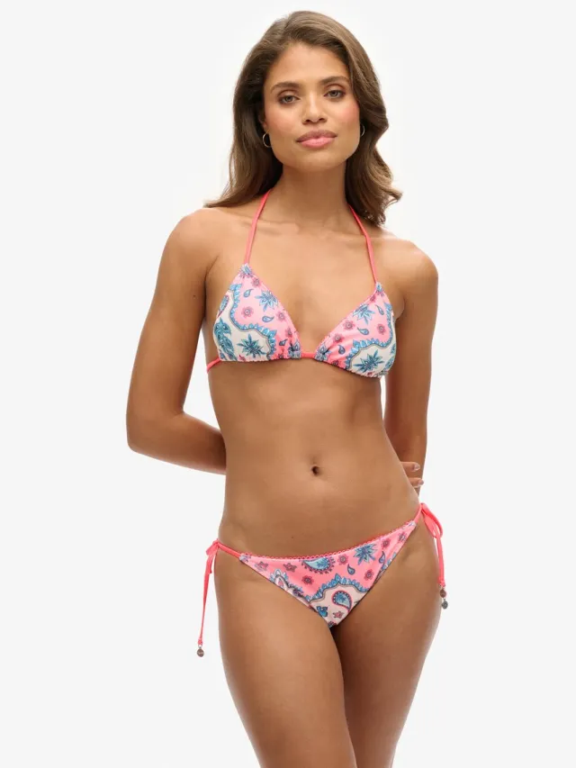 Superdry Triangelbikinitop met koordjes - Dames - Badpakken pink bandana