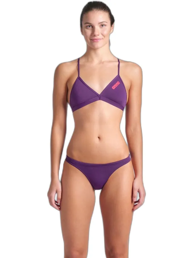 Dameszwembroekje Arena Team Solid plum/bright coral