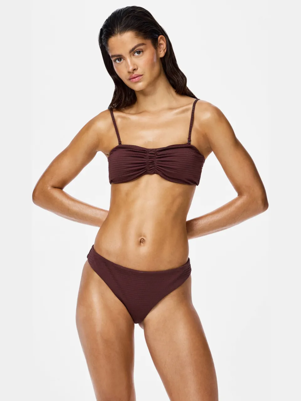 Pieces voorgevormde triangel bikinitop PCBAOMI petrolgroen, foto 7