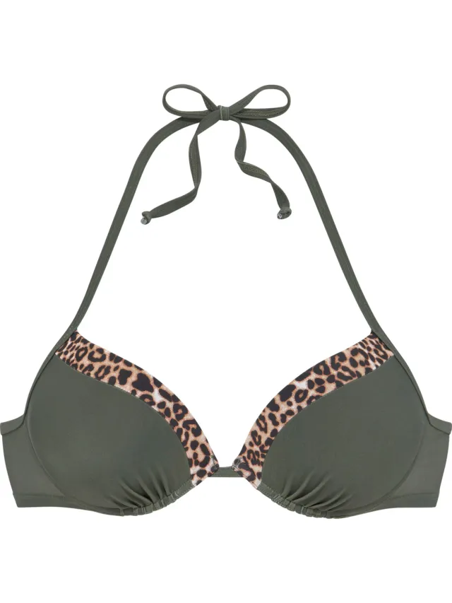 Push-upbikinitop olijf luipaardprint, foto 2