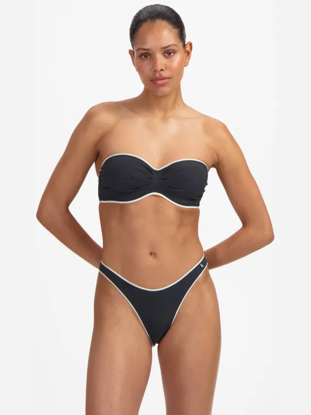 Beachlife high leg bikinibroekje zwart/ecru