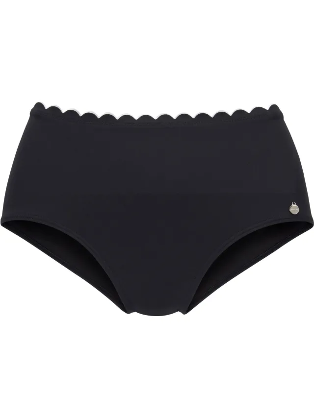 Highwaist bikinibroekje zwart/wit